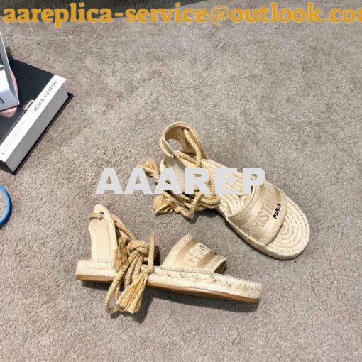 Replica Dior Granville Mule Espadrille With Laces KDB596 Beige 7