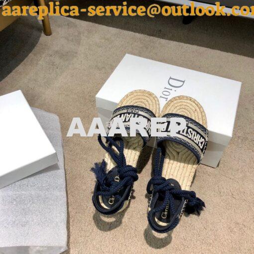 Replica Dior Granville Mule Espadrille With Laces KDB596 Blue 4