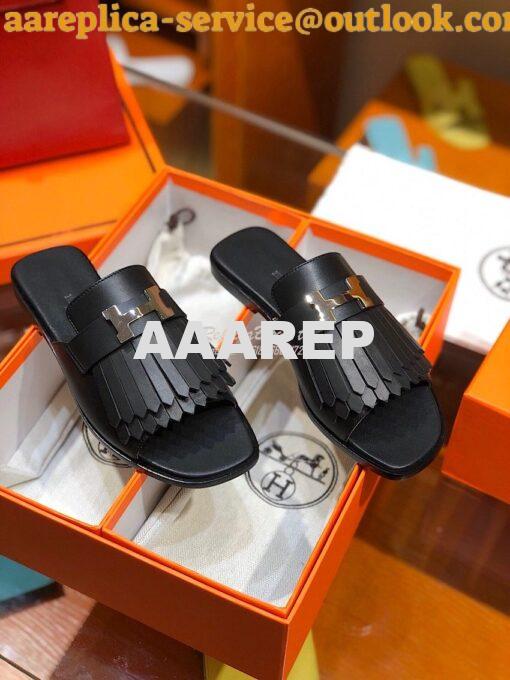 Replica Hermes Auteuil Sandal H201089 Black 4