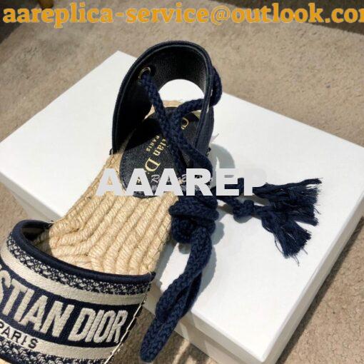 Replica Dior Granville Mule Espadrille With Laces KDB596 Blue 5