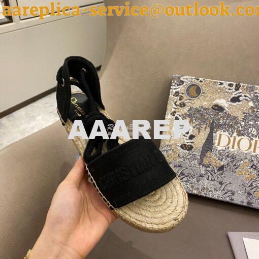 Replica Dior Granville Mule Espadrille With Laces KDB596 Black 3