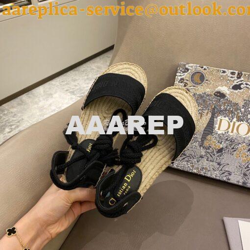 Replica Dior Granville Mule Espadrille With Laces KDB596 Black 4