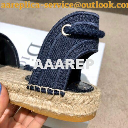 Replica Dior Granville Mule Espadrille With Laces KDB596 Blue 7