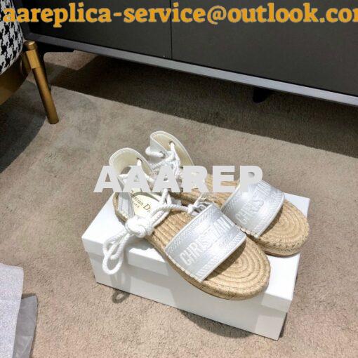 Replica Dior Granville Mule Espadrille With Laces KDB596 White