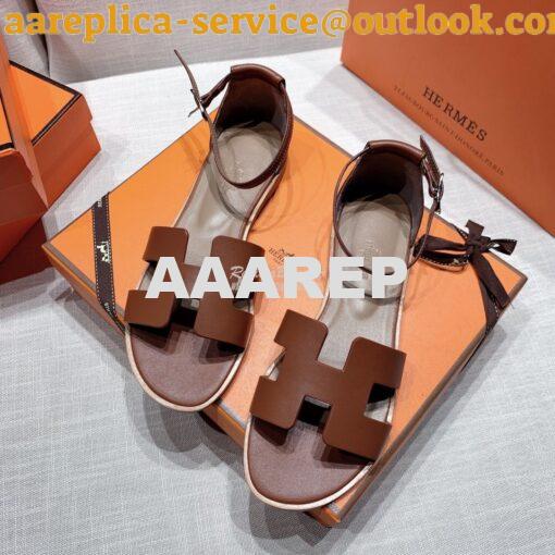 Replica Hermes Santorini Sandal in Calf Leather 2