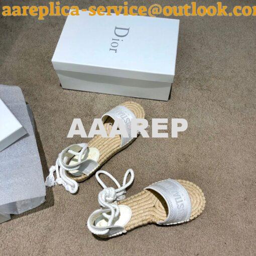 Replica Dior Granville Mule Espadrille With Laces KDB596 White 3