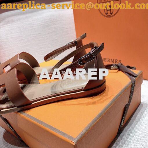 Replica Hermes Santorini Sandal in Calf Leather 3