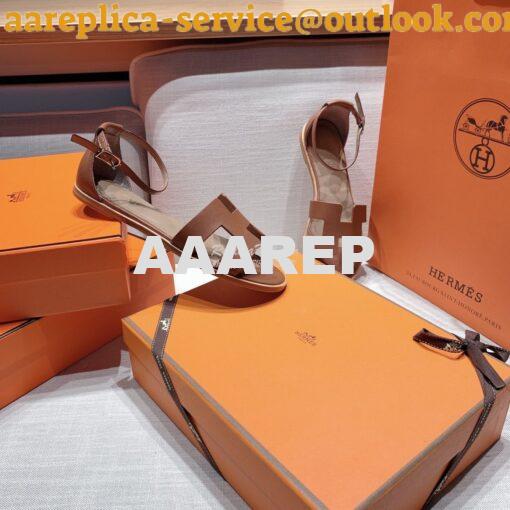 Replica Hermes Santorini Sandal in Calf Leather 5