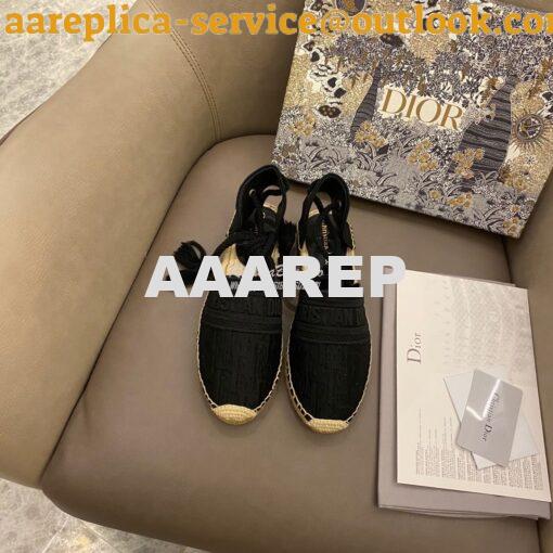 Replica Dior Granville Espadrille With Laces in Black Embroidered KDB5