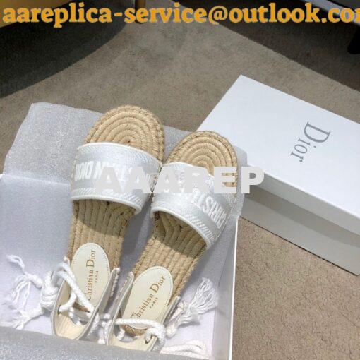 Replica Dior Granville Mule Espadrille With Laces KDB596 White 5