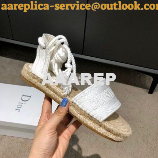 Replica Dior Granville Mule Espadrille With Laces KDB596 White 6