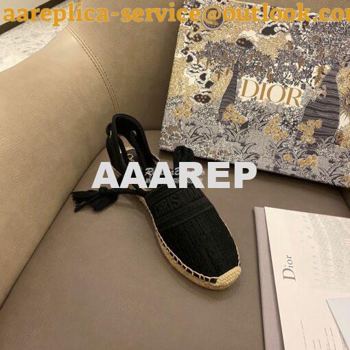 Replica Dior Granville Espadrille With Laces in Black Embroidered KDB5 4