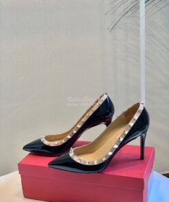 Replica Valentino Garavani Patent Rockstud Pump 85mm Black