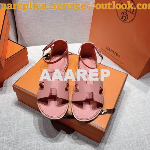 Replica Hermes Santorini Sandal in Calf Leather 14