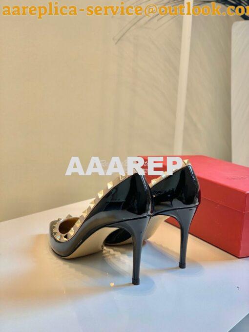 Replica Valentino Garavani Patent Rockstud Pump 85mm Black 4