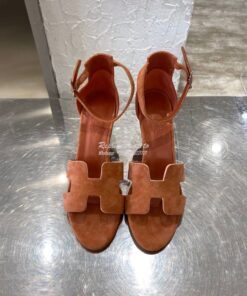 Replica Hermes Legend Sandal H172196 Brown Suede 2