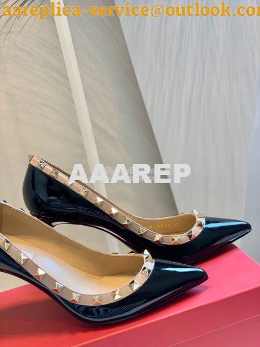 Replica Valentino Garavani Patent Rockstud Pump 85mm Black 7