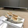 Replica Dior J'adior Slingback Cream Black Embroidered Cotton KCP799 10