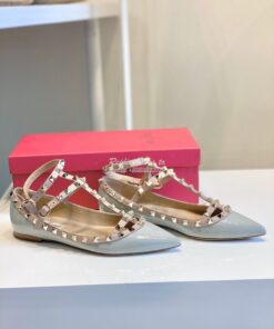 Replica Valentino Garavani Patent Rockstud Caged Ballet Flat Baby Blue