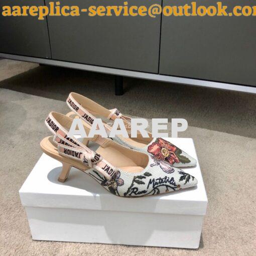 Replica Dior J'adior Slingback Multicolor with Rosa Mutabilis Embroide