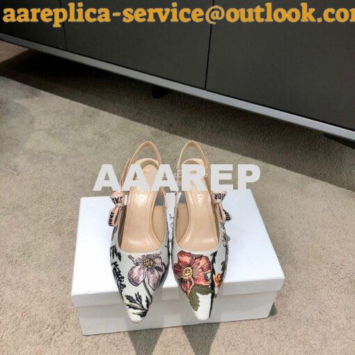 Replica Dior J'adior Slingback Multicolor with Rosa Mutabilis Embroide 2