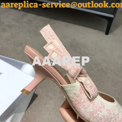 Replica Dior J'adior Slingback Pink Ecru Embroidered with Toile de Jou 8