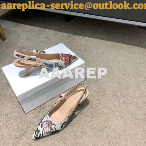 Replica Dior J'adior Slingback Multicolor with Rosa Mutabilis Embroide 3