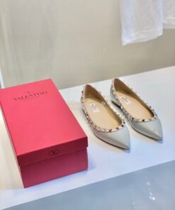 Replica Valentino Garavani Patent Rockstud Ballet Flat Baby Blue