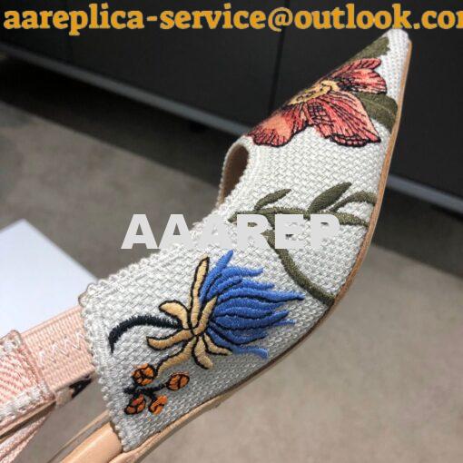 Replica Dior J'adior Slingback Multicolor with Rosa Mutabilis Embroide 8