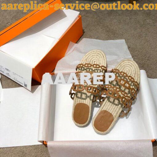 Replica Hermes Ancone Espadrille Sandals H201147 Brown 4