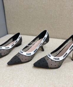 Replica Dior J'adior Pump KDP704 Black and Nude Plumetis 2