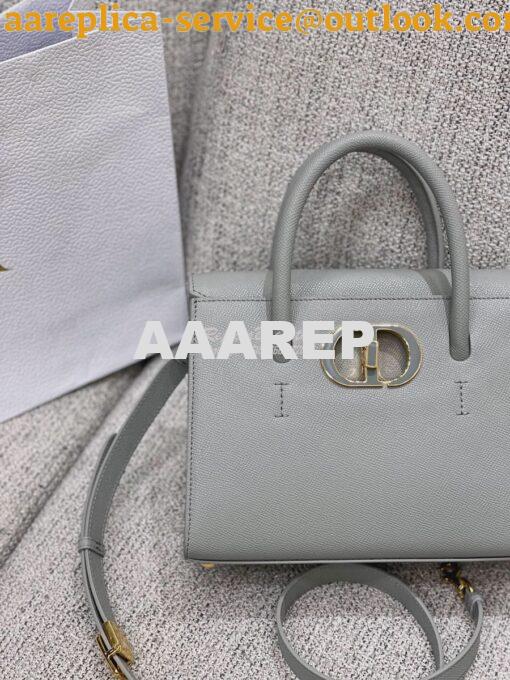 Replica Dior Medium St Honoré Tote Gray Grained Calfskin M9321U 6