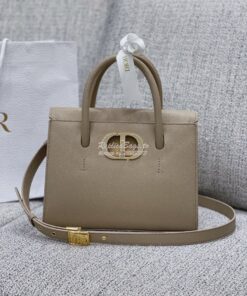 Replica Dior Medium St Honoré Tote Beige Grained Calfskin M9321U