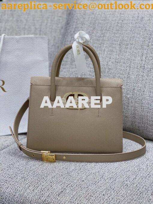 Replica Dior Medium St Honoré Tote Beige Grained Calfskin M9321U