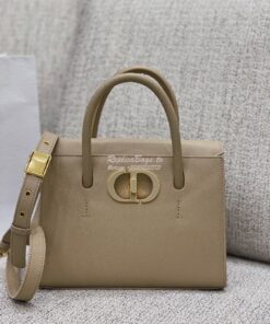 Replica Dior Medium St Honoré Tote Beige Grained Calfskin M9321U 2