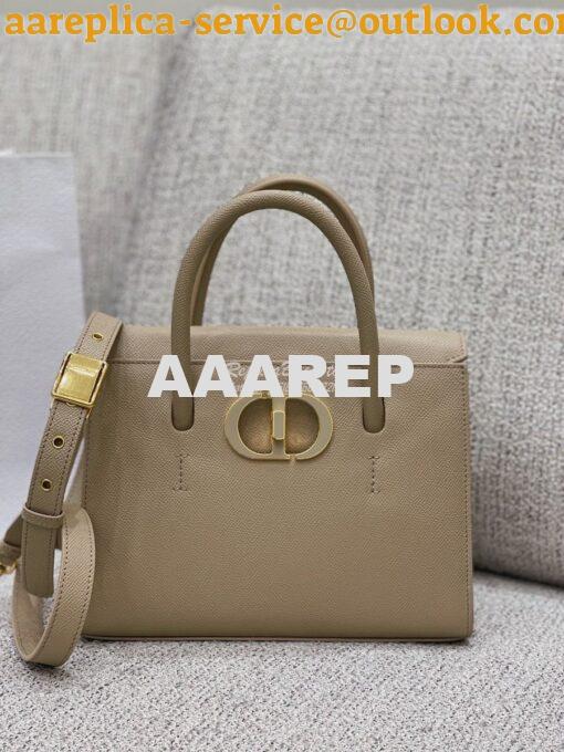 Replica Dior Medium St Honoré Tote Beige Grained Calfskin M9321U 2