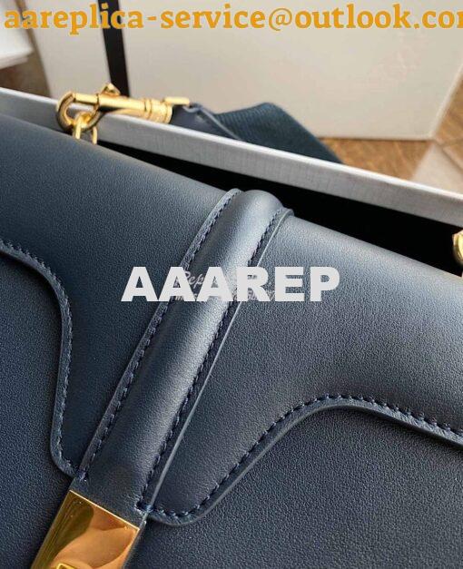 Replica Celine Teen Soft 16 Bag in Smooth Calfskin 196853 Navy Blue 4