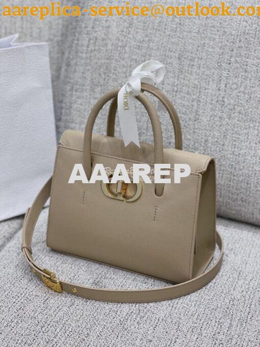 Replica Dior Medium St Honoré Tote Beige Grained Calfskin M9321U 3