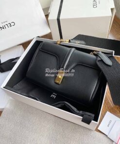 Replica Celine Teen Soft 16 Bag in Smooth Calfskin 196853 Black