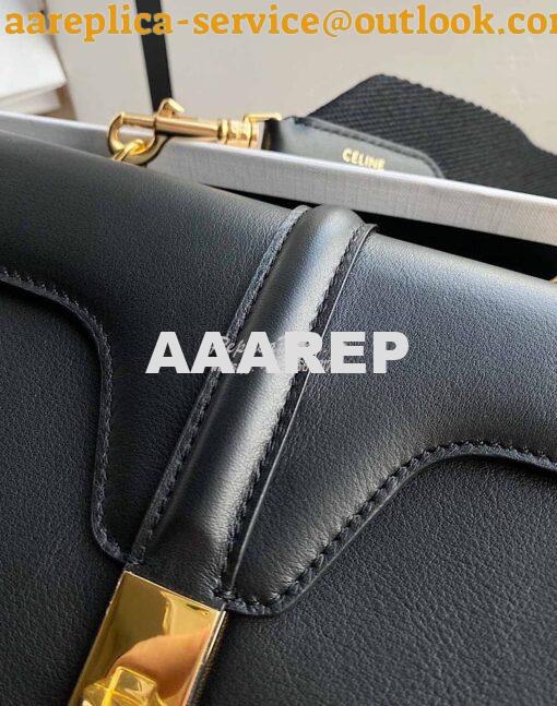 Replica Celine Teen Soft 16 Bag in Smooth Calfskin 196853 Black 5