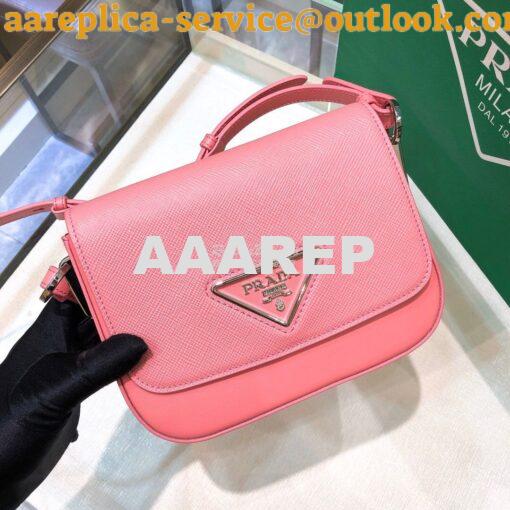 Replica Prada Saffiano Leather Shoulder Bag 1BD249 Pink