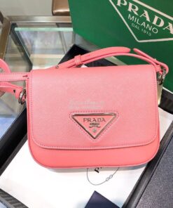 Replica Prada Saffiano Leather Shoulder Bag 1BD249 Pink 2