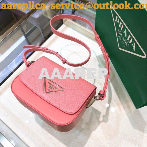 Replica Prada Saffiano Leather Shoulder Bag 1BD249 Pink 3