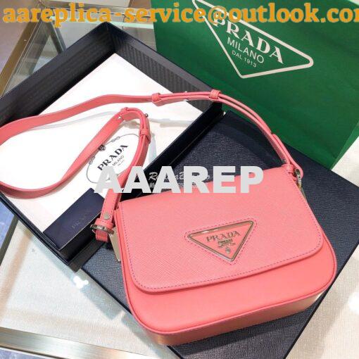 Replica Prada Saffiano Leather Shoulder Bag 1BD249 Pink 4