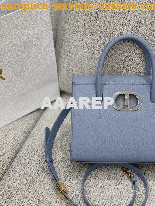 Replica Dior Medium St Honoré Tote Cloud Blue Grained Calfskin M9321U 6