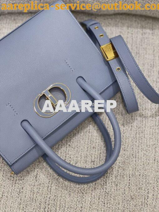 Replica Dior Medium St Honoré Tote Cloud Blue Grained Calfskin M9321U 7