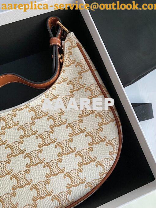 Replica Celine Ava Bag In Triomphe Canvas 193952 White 5