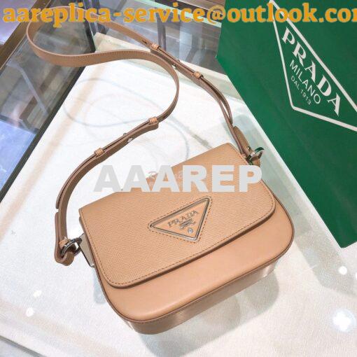 Replica Prada Saffiano Leather Shoulder Bag 1BD249 Nude 5