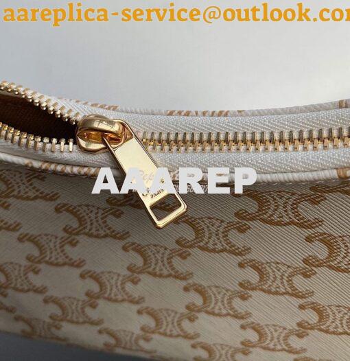 Replica Celine Ava Bag In Triomphe Canvas 193952 White 7