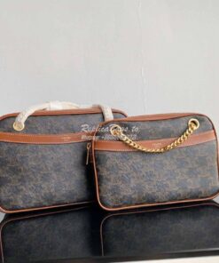 Replica Celine Patapans In Triomphe Canvas and Calfskin Tan 195452